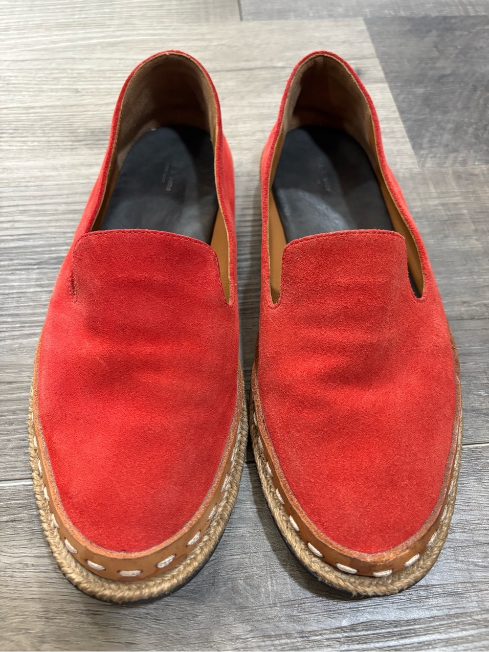 Rag & Bone "Cairo" Fiery Red Suede Espadrille Flats -Size 38 (US 7.5-8), GUC
